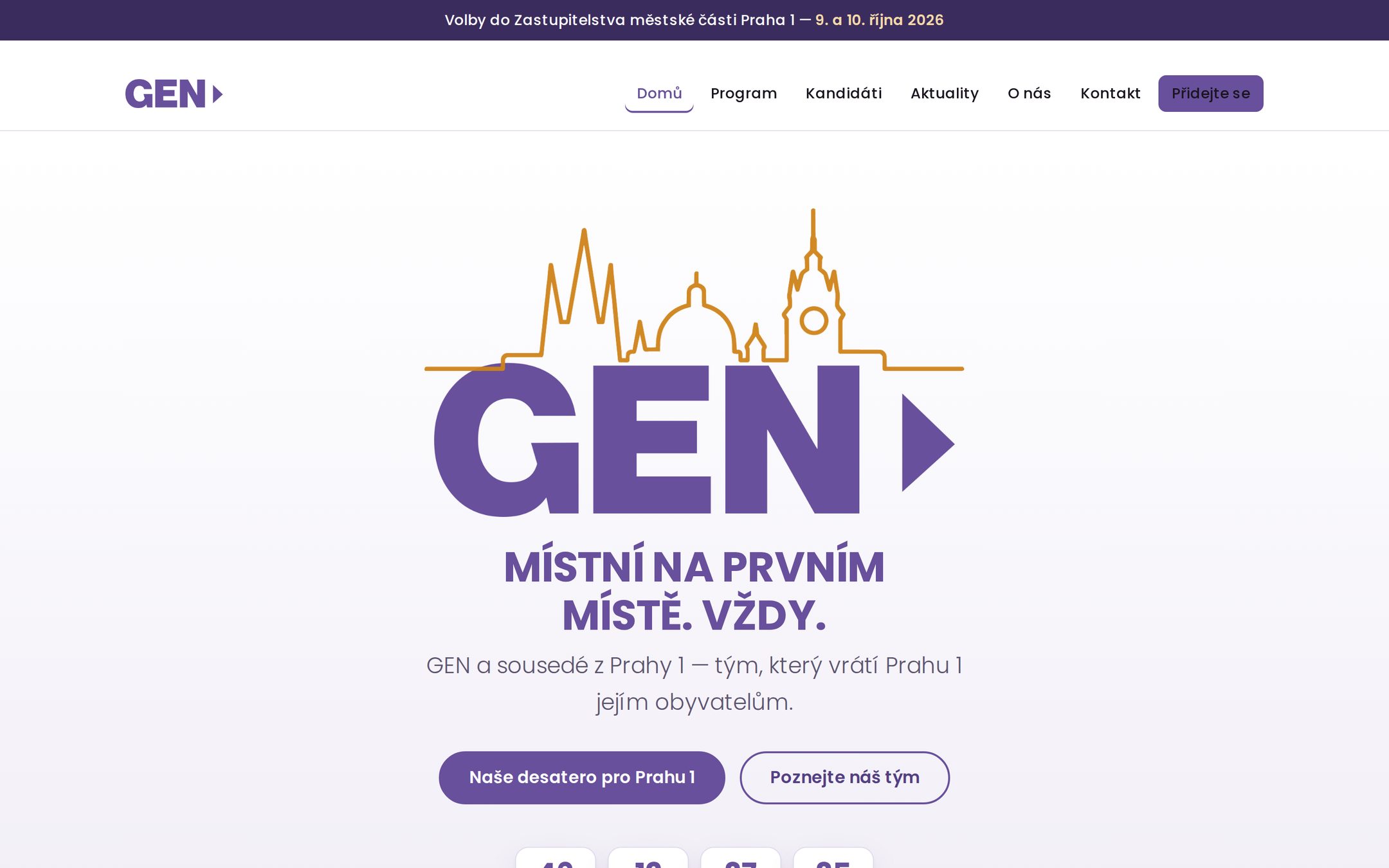 Úvodní stránka webu gen1.cz